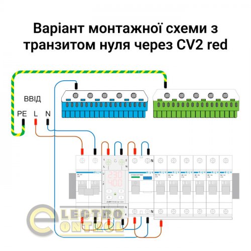 Реле напряжения с контролем тока ZUBR CV2-50 red