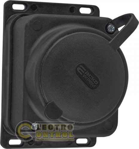 Розетка каучукова з захисною кришкою зовнішньої установки 2Р+PE 16А IP44