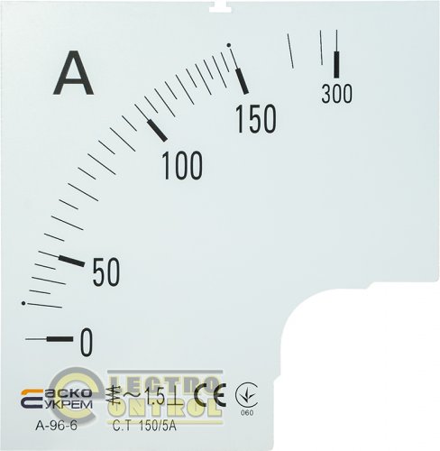 Шкала Аско-Укрем A0190010082 150/5А к амперметру А-96-6