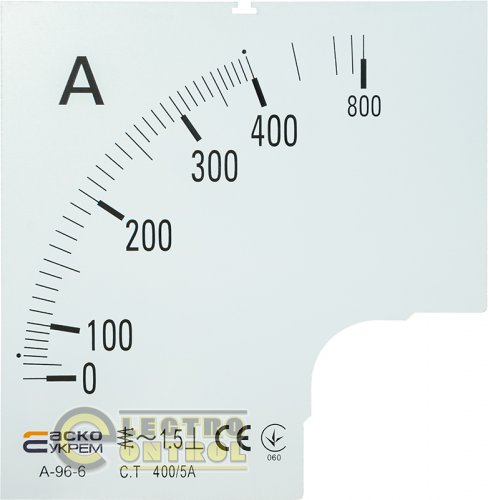 Шкала Аско-Укрем A0190010085 400/5А к амперметру А-96-6