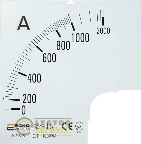 Шкала Аско-Укрем A0190010089 1000/5А к амперметру А-96-6