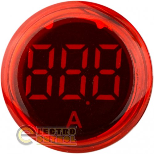 Круглий цифровий вимірювач струму Аско-Укрем A0190010026 ED16-22AD 0-100A червоний