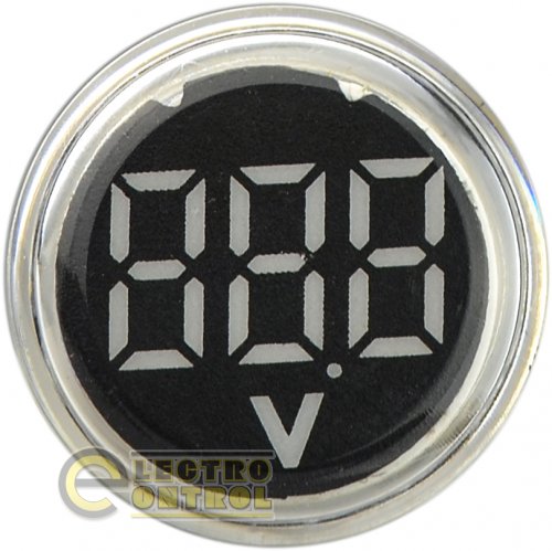 Круглий цифровий вимірювач напруги Аско-Укрем A0190010031 ED16-22VD 30-500В АС білий