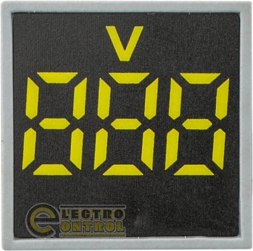 Квадратный цифровой измеритель напряжения Аско-Укрем A0190010032 ED16-22FVD 30-500В АС жёлтый