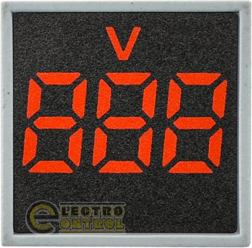 Квадратный цифровой измеритель напряжения Аско-Укрем A0190010035 ED16-22FVD 30-500В АС красный