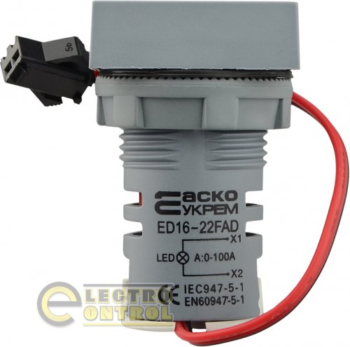 Квадратный цифровой измеритель тока Аско-Укрем A0190010037 ED16-22FAD 0-100A белый