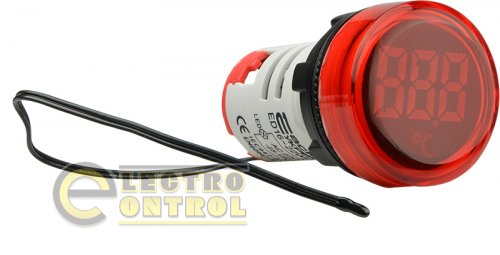 Круглый цифровой измеритель температуры Аско-Укрем A0190010043 ED16-22WD -25С - 150С красный