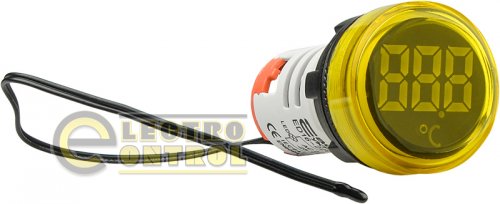 Круглий цифровий вимірювач температури Аско-Укрем A0190010045 ED16-22WD -25С - 150С жовтий