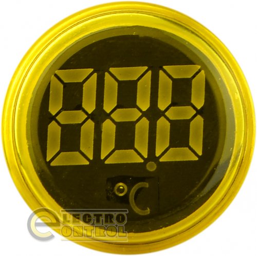 Круглий цифровий вимірювач температури Аско-Укрем A0190010045 ED16-22WD -25С - 150С жовтий