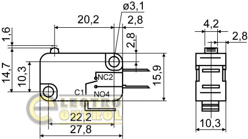 Мікровимикач Аско-Укрем A0050040025 V-15-1C25