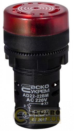 Зумер Аско-Укрем A0140030159 блимаючий AD22-22 BM/r красный 220V АC