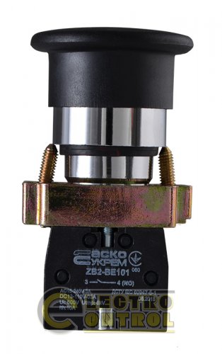 Кнопка Аско-Укрем A0140010080 "грибок" XB2-BC21 (d 40 мм) "Старт" чорна
