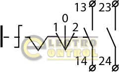 Кнопка Аско-Укрем A0140010046 XB2-BJ53 поворотная 3-поз. с самовозвратом удлинённая ручка