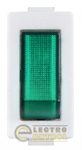 Перемикач Аско-Укрем A0140040041 KCD3-101N-13 GR/WH 220V 1 клавішний зелений з підсвічуванням