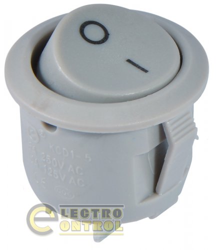 Переключатель Аско-Укрем A0140040069 KCD1-5-101 Grey/Grey 1 клав. круглый серый