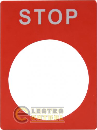 Табличка маркувальна Аско-Укрем A0140010075 STOP червона для кнопок XB2