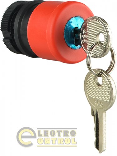 Аварійна кнопка Аско-Укрем A0140050024 XB2-ES74 з ключем (голова) d30mm