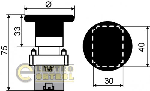 Кнопка Аско-Укрем A0140010015 XB2-BR42 "грибок" (d 60 мм) "Стоп" червона