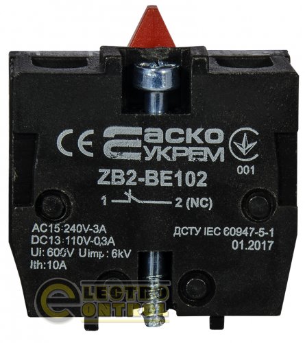 Контакт Аско-Укрем A0140010028 ZB2-BE102 NС до постів