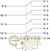 Реле Аско-Укрем A0090010009 МY4 (AC 220V)
