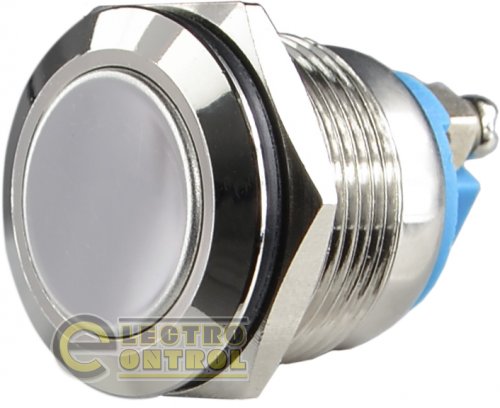 Кнопка Аско-Укрем A0140010104 TY 19-211A Scr металлическая плоская (винтовое соединение) 1NO