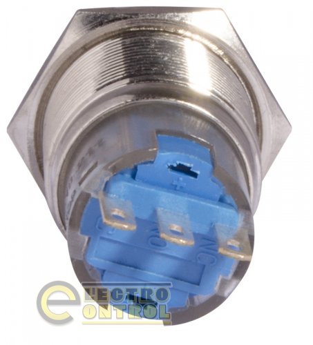 Кнопка Аско-Укрем A0140010108 TYJ 19-211 металлическая плоская 1NO+1NC