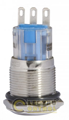 Кнопка Аско-Укрем A0140010108 TYJ 19-211 металлическая плоская 1NO+1NC