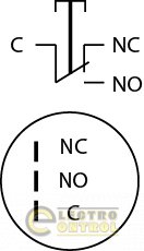 Кнопка Аско-Укрем A0140010108 TYJ 19-211 металлическая плоская 1NO+1NC