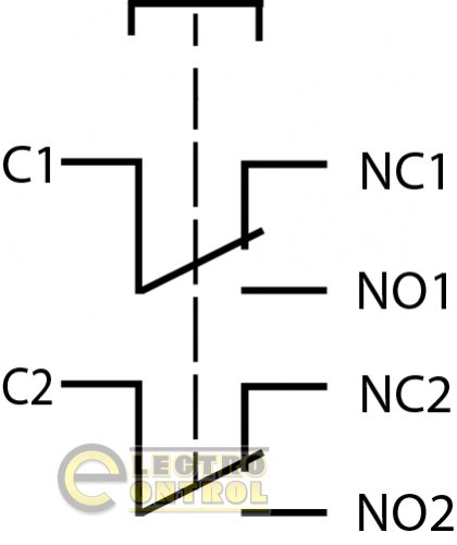 Кнопка Аско-Укрем A0140010109 TYJ 19-212 металлическая плоская 2NO+2NC