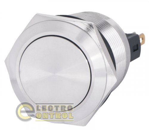 Кнопка Аско-Укрем A0140010125 TYJ 22-311 металлическая плоская с фиксацией 1NO+1NC