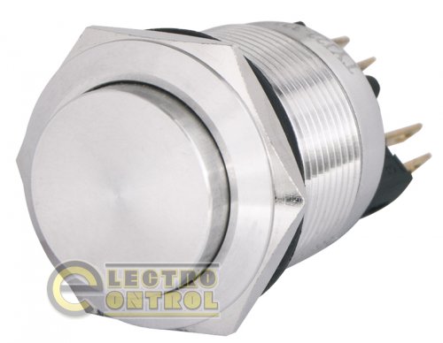 Кнопка Аско-Укрем A0140010127 TYJ 22-321 металлическая с выступом с фикс. 1NO+1NC