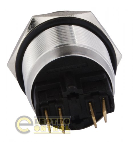 Кнопка Аско-Укрем A0140010127 TYJ 22-321 металлическая с выступом с фикс. 1NO+1NC