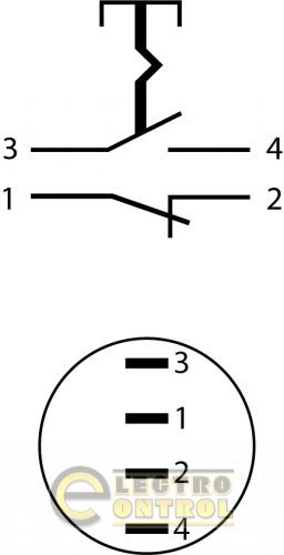 Кнопка Аско-Укрем A0140010127 TYJ 22-321 металлическая с выступом с фикс. 1NO+1NC