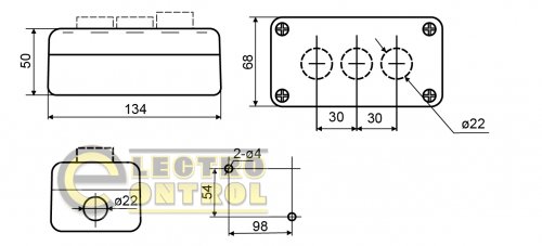 Пост трёхместный Аско-Укрем XAL-B371H29 "Старт1-Стоп-Сигнал"