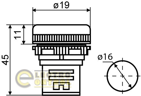 Сигнальная арматура Аско-Укрем A0140030053 AD16-16DS красная 24V АC/DC