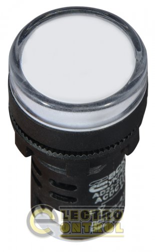 Сигнальна арматура Аско-Укрем A0140030160 AD22-22DS біла 12V АC/DC