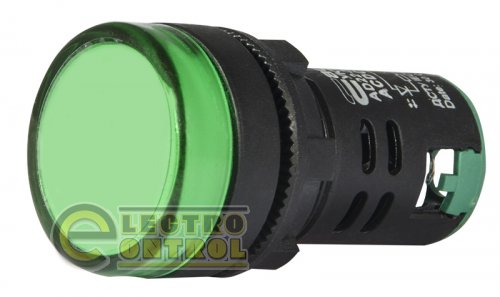 Сигнальна арматура Аско-Укрем A0140030162 AD22-22DS зелена 12V АC/DC