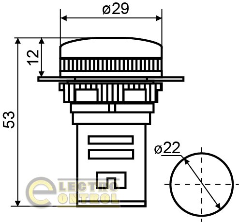 Сигнальная арматура Аско-Укрем A0140030164 AD22-22DS синяя 12V АC/DC