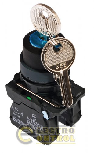 Кнопка Аско-Укрем A0140010155 TB5-AG33 поворотная с ключом 3-позиционная