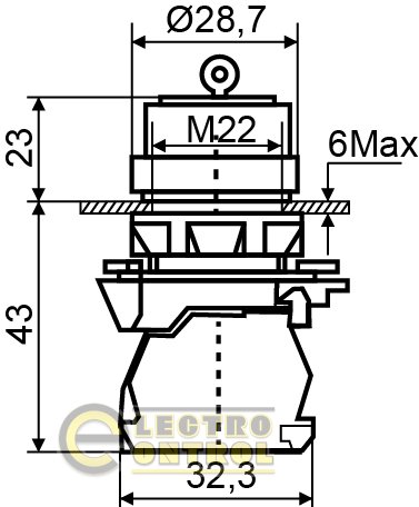 Кнопка Аско-Укрем A0140010155 TB5-AG33 поворотная с ключом 3-позиционная