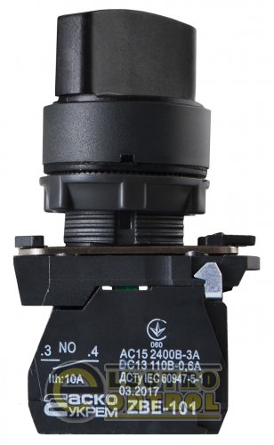 Кнопка Аско-Укрем A0140010157 TB5-AD41 поворотная 2-поз. с самовозвратом стандартная ручка