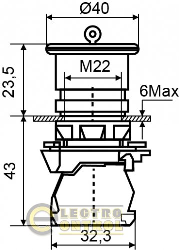 Кнопка Аско-Укрем A0140010163 TB5-AS542 безопасности вращение поворотом d40mm