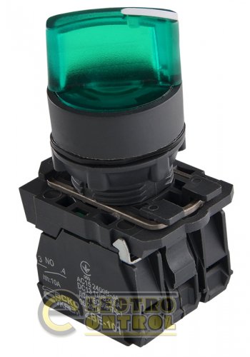 Кнопка Аско-Укрем A0140010165 TB5-AK123M5 зелёная поворотная 2-поз. с подсветкой