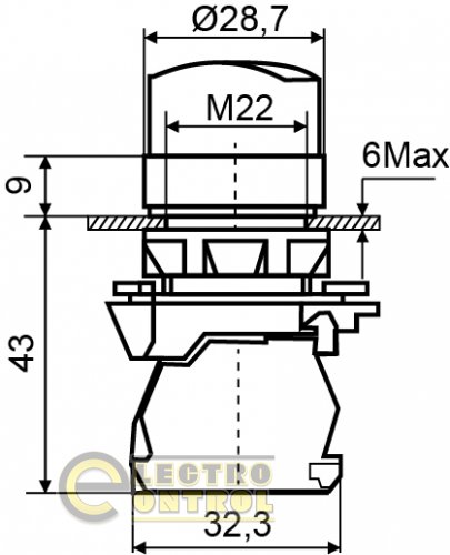 Кнопка Аско-Укрем A0140010165 TB5-AK123M5 зелёная поворотная 2-поз. с подсветкой