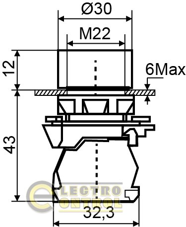 Кнопка Аско-Укрем A0140010175 TB5-AW35M5 з підсвічуванням жовта