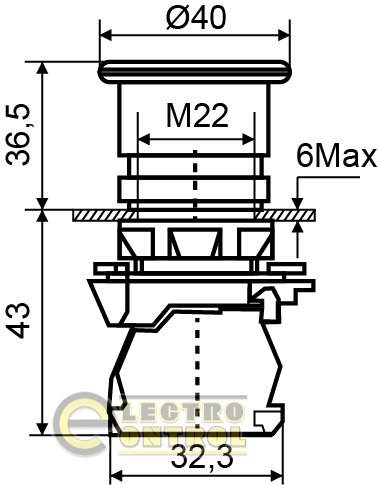 Кнопка Аско-Укрем A0140010178 TB5-AC31 "грибок" (d 40 мм) "Старт" зелёная