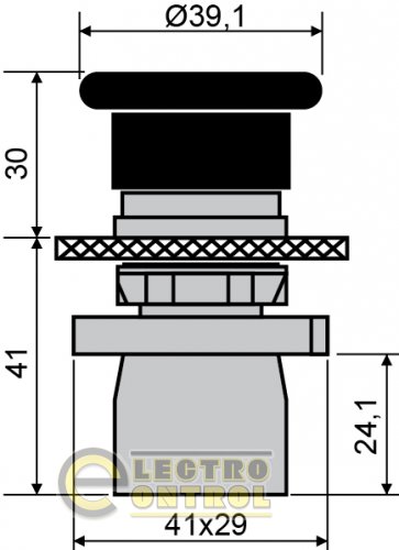 Кнопка Аско-Укрем A0140010191 LAY5-EС31 "грибок" (d 40 мм) "Старт" зелёная