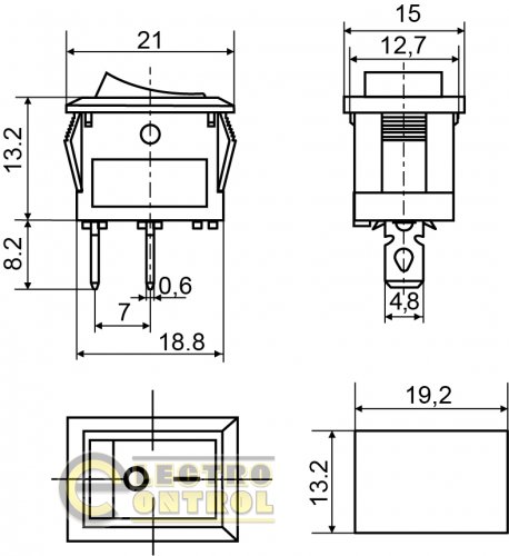 Переключатель Аско-Укрем A0140040052 KCD1-101 White/White 1 клав. белый