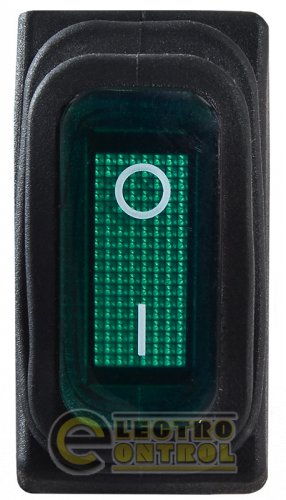 Перемикач Аско-Укрем A0140040034 KCD3-101W GR/B 1 клав. зелений вологозахищений