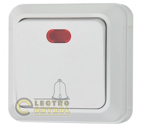 Выключатель Аско-Укрем звонковый с подсветкой ВЗд10-1-Ct-W белый